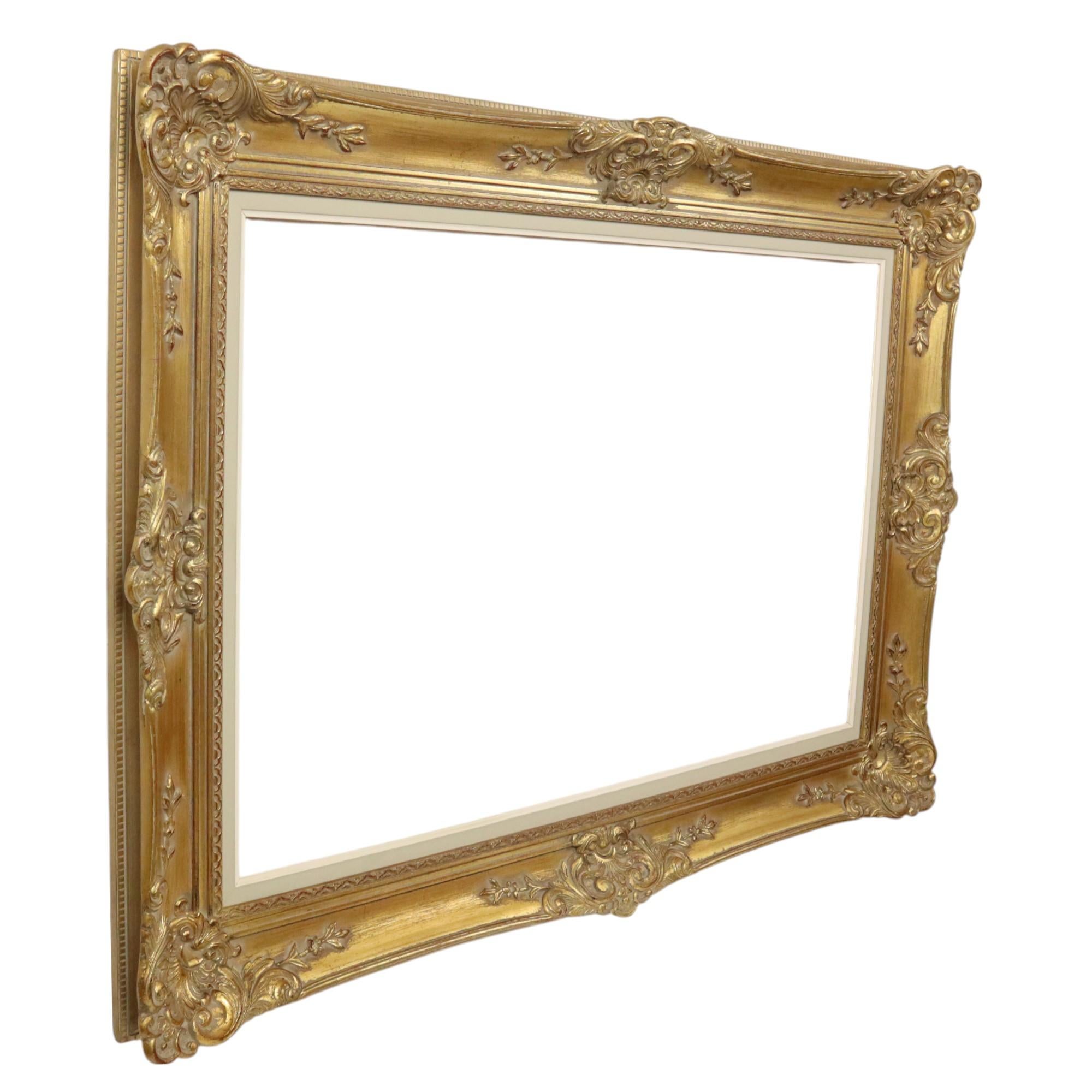 Large Gilded Baroque Frame XL Frame Painting Classic 113x84cm For Sale 7