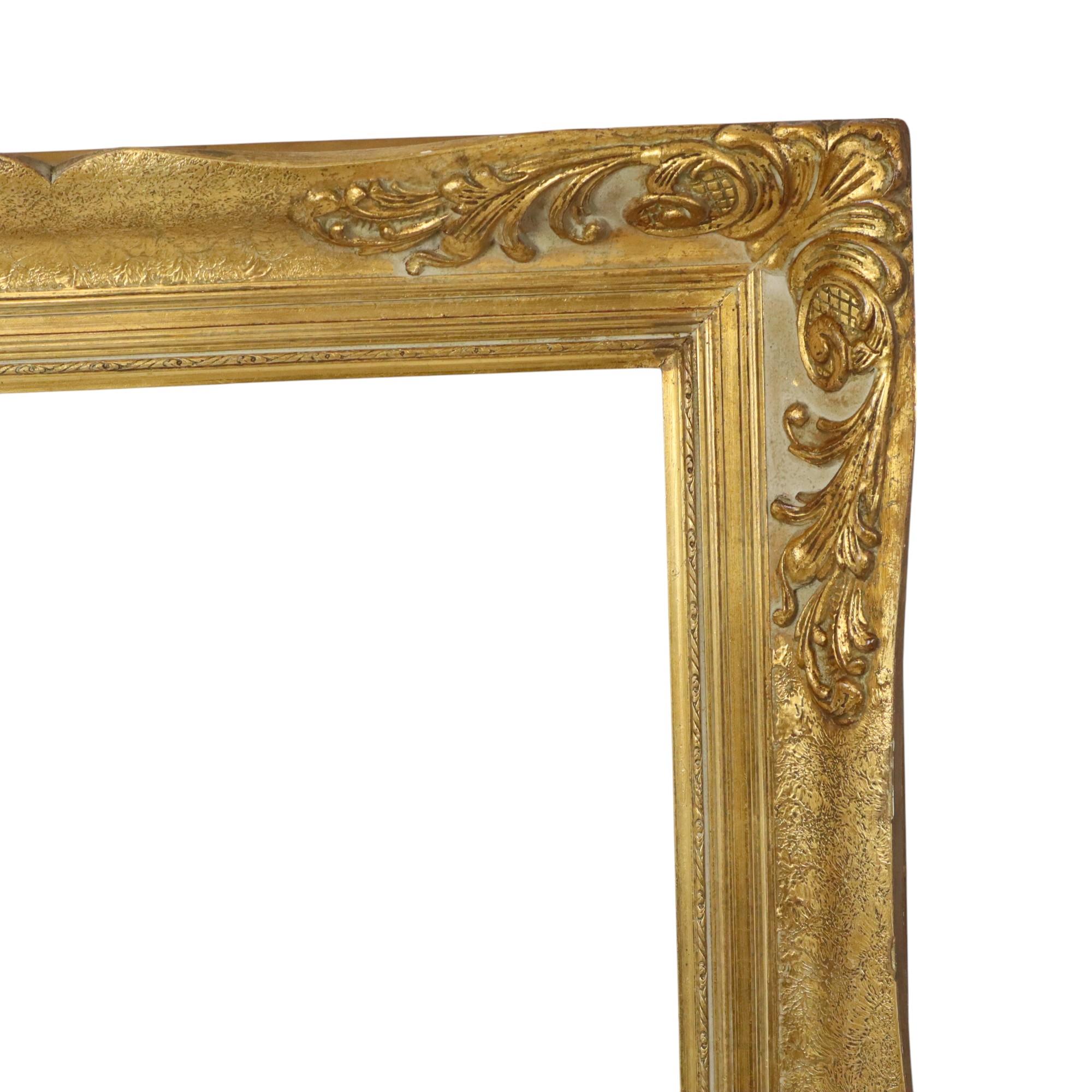 Großer vergoldeter Barockrahmen XL Rahmen Gemälde Klassisch 123x83cm (Gips) im Angebot