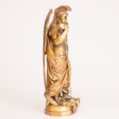 Large Gilded Ecclesiastical Statue of Saint Michael