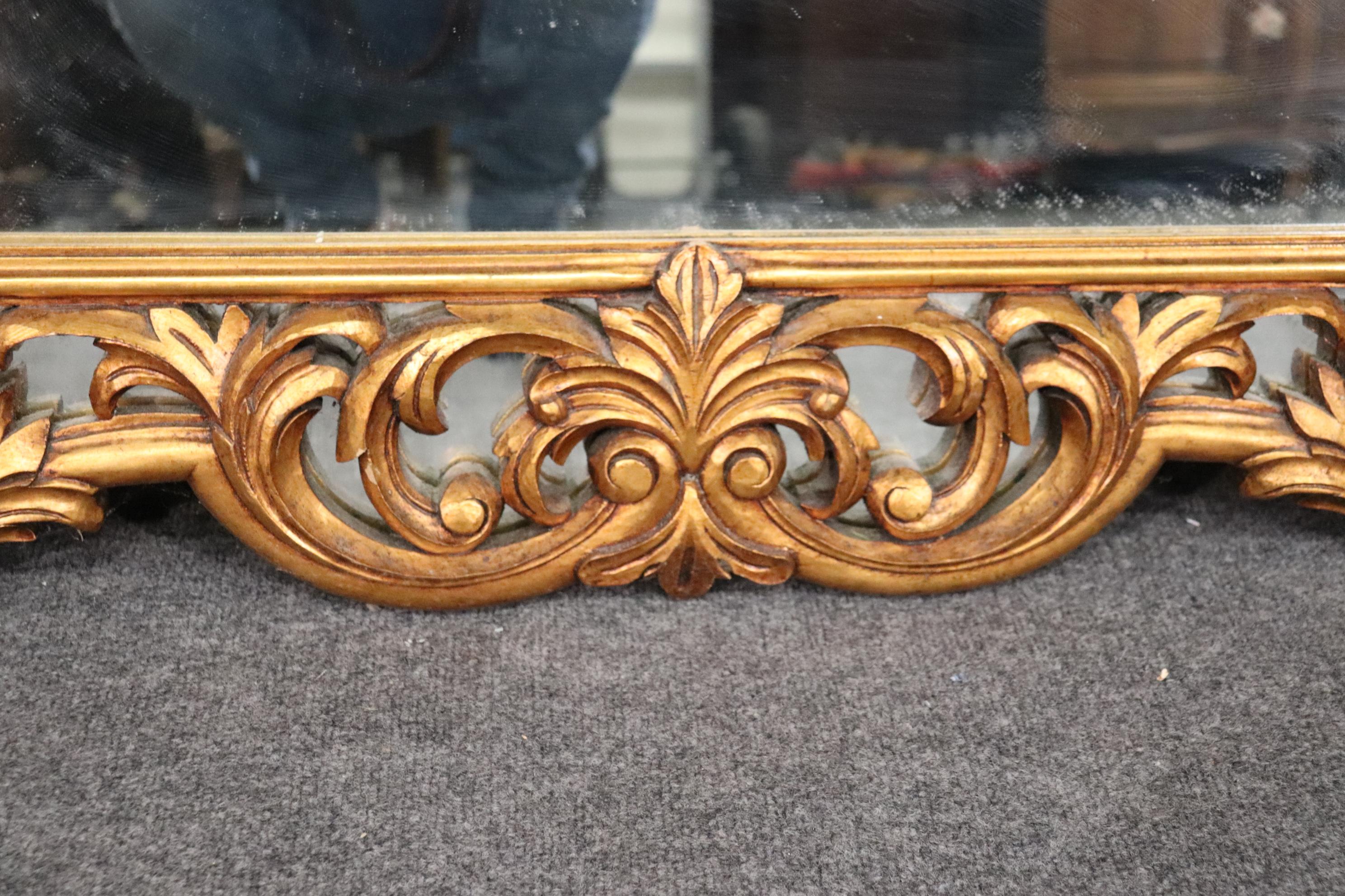 Large Gilded French Rococo Wall Mirror, C1960 2