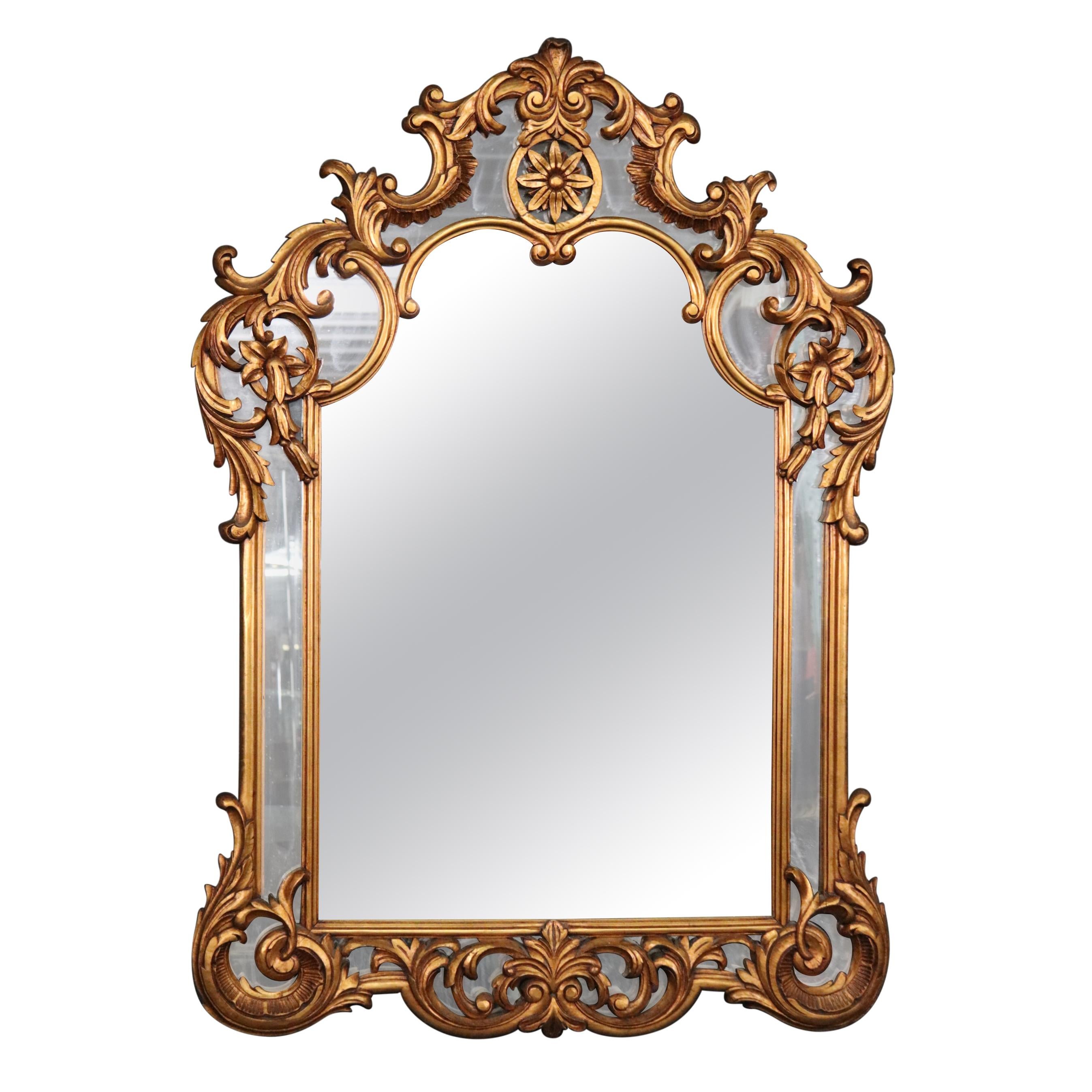 Large Gilded French Rococo Wall Mirror, C1960