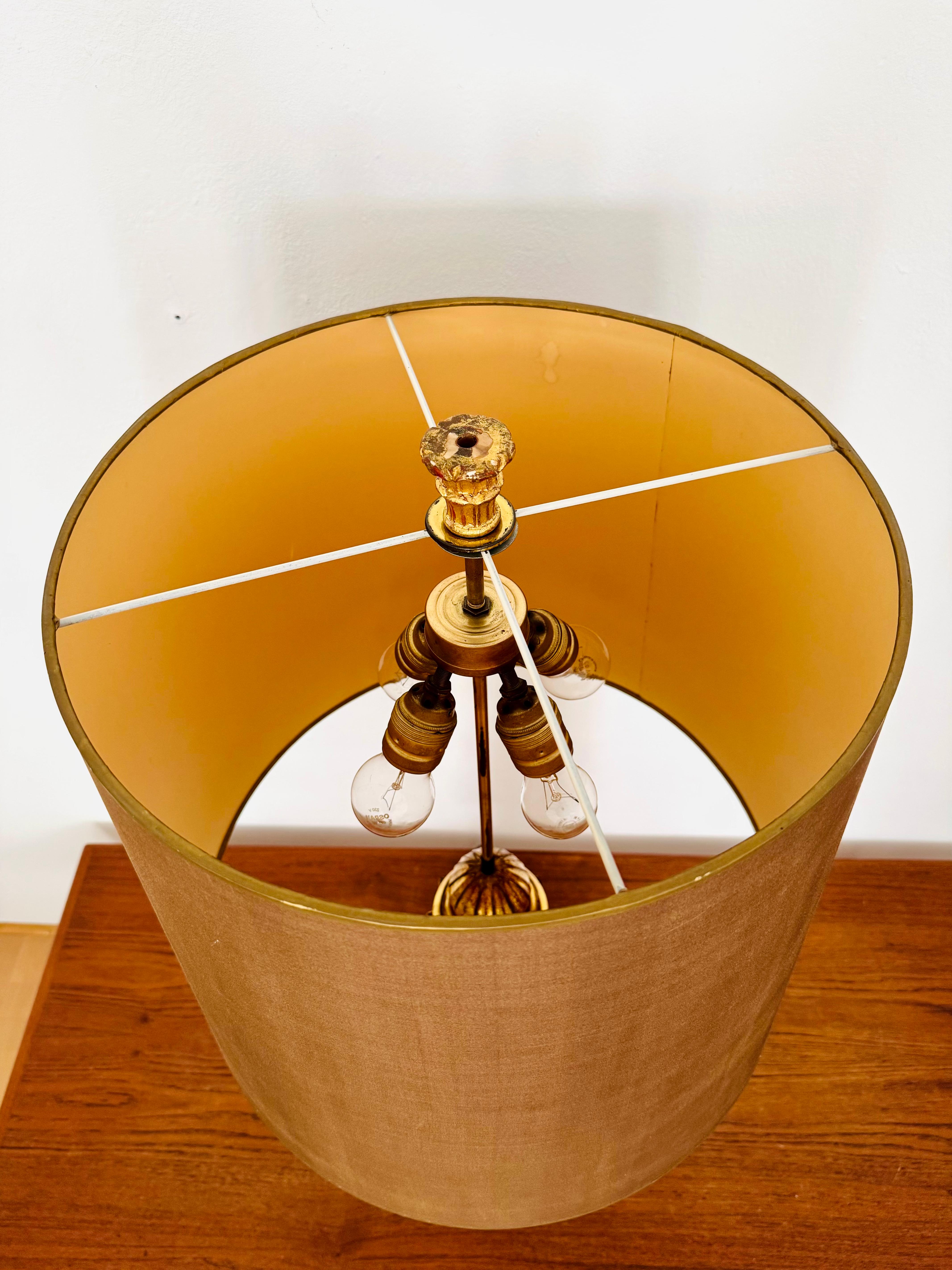 Large Gilded Italian Hollywood Regency Table Lamp For Sale 5