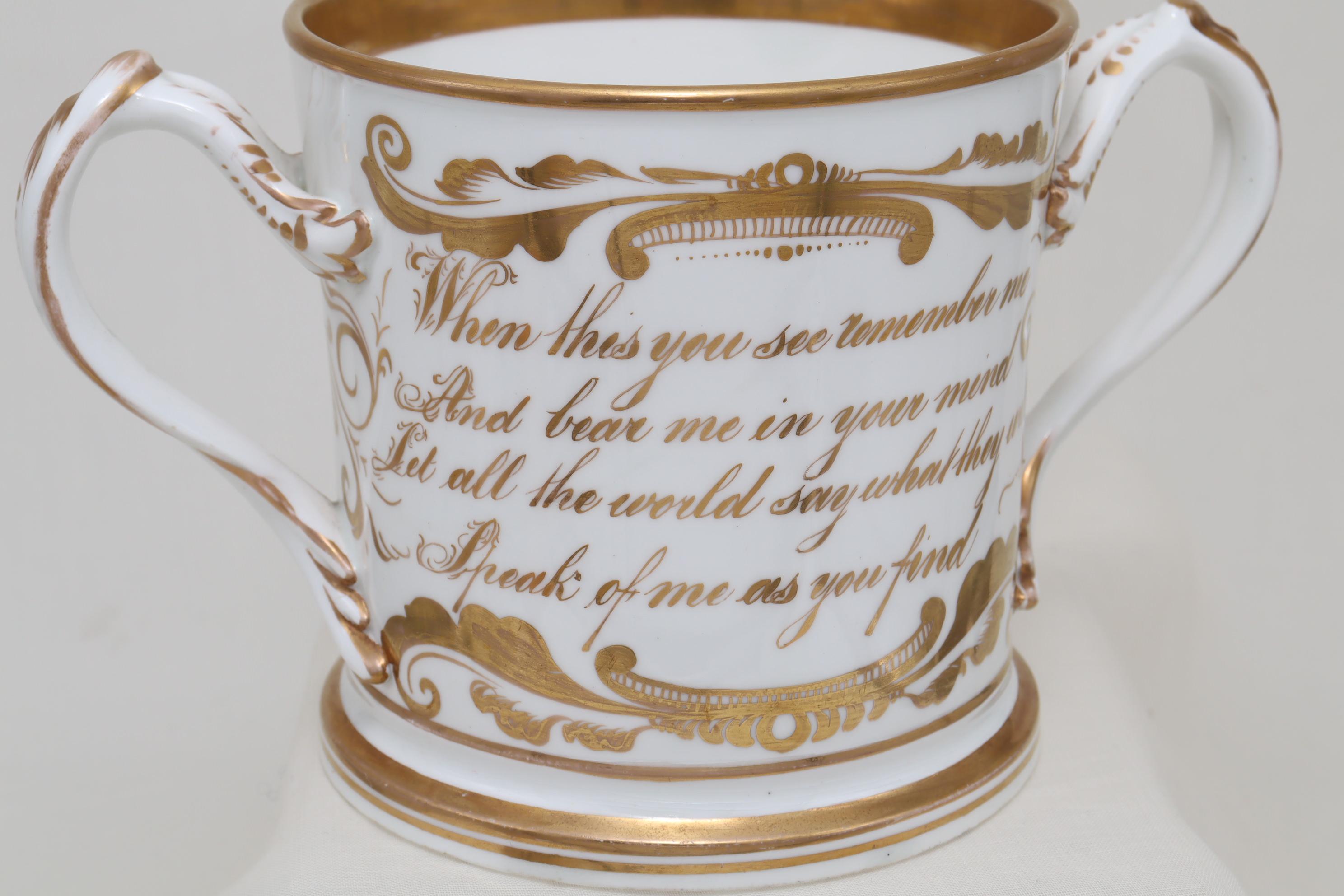 Gilt Large Gilded Loving Cup Attributed to Coalport For Sale