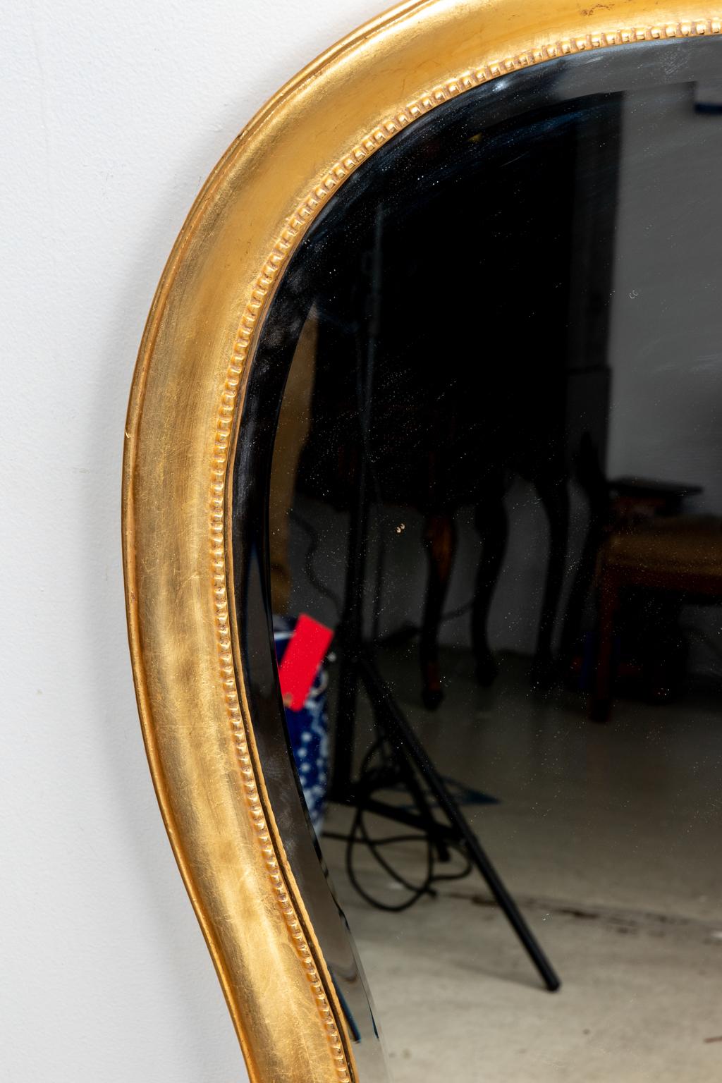 Hollywood Regency Large Gilded Lozenge Shaped Mirror by Baker