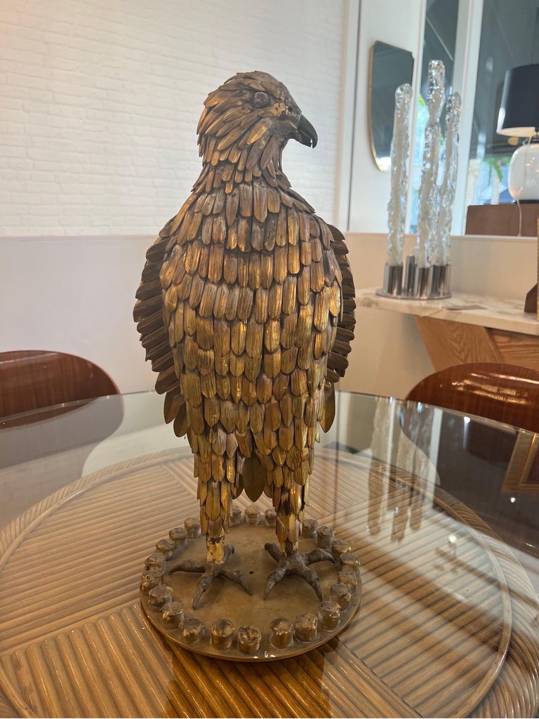Large Gilded metal eagle sculpture For Sale at 1stDibs