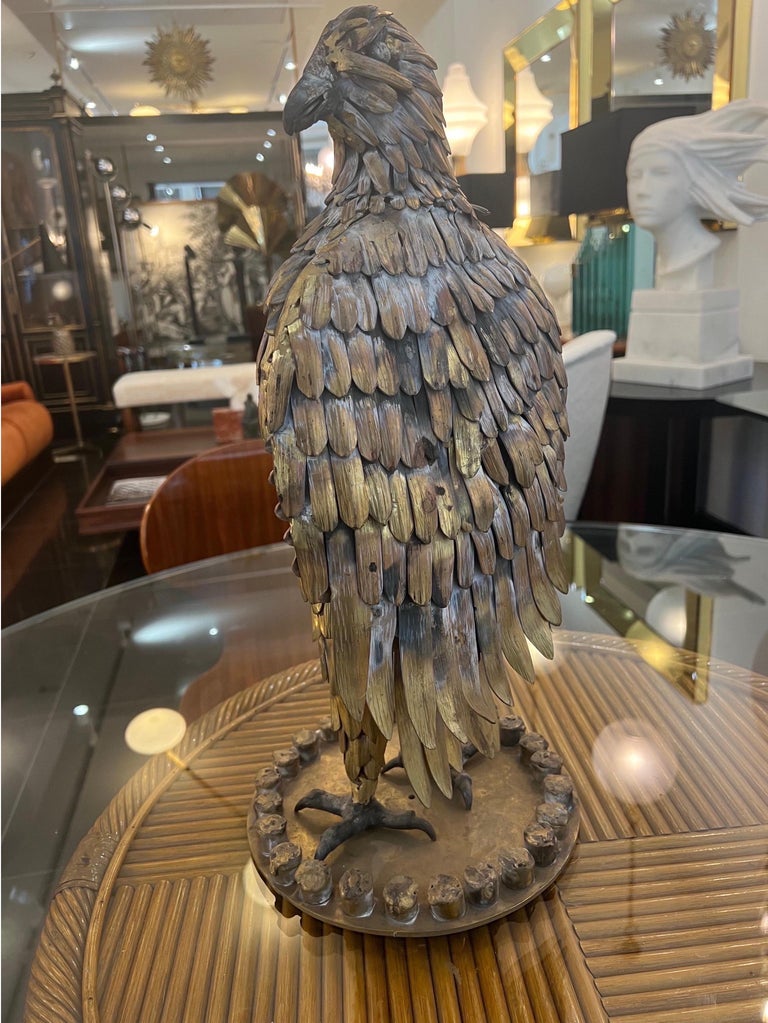 Large Gilded metal eagle sculpture For Sale at 1stDibs
