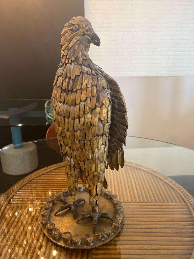Large Gilded metal eagle sculpture For Sale at 1stDibs