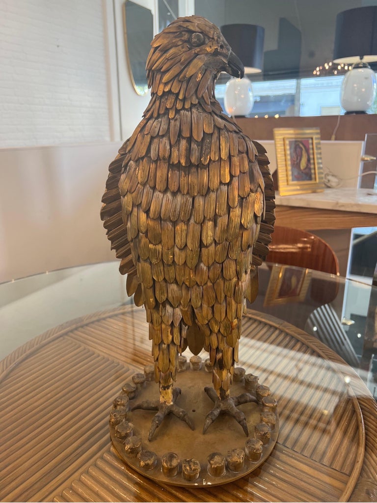 Large Gilded metal eagle sculpture For Sale at 1stDibs