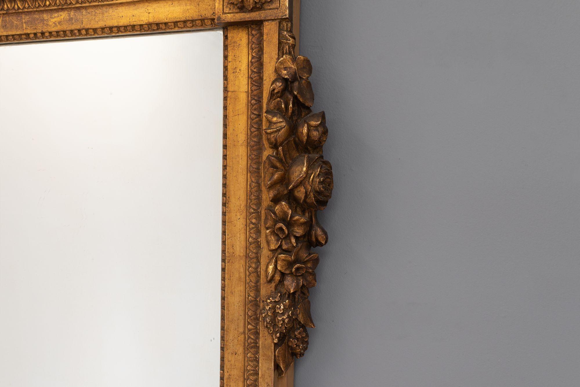 Mid-20th Century Large Gilded Mirror For Sale
