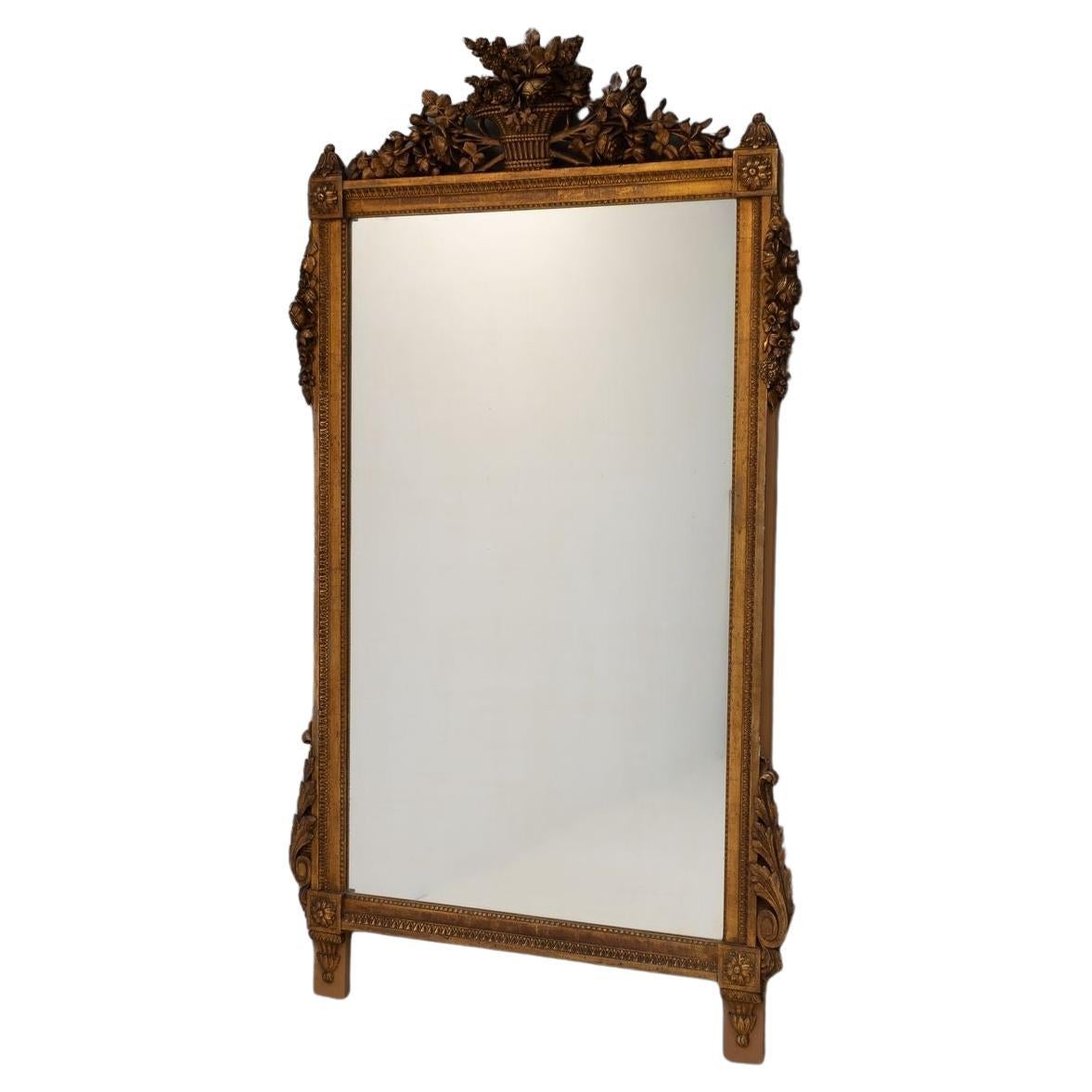Large Gilded Mirror For Sale
