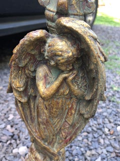 Gran Pareja de Candeleros Dorados con Motivo de Ángel