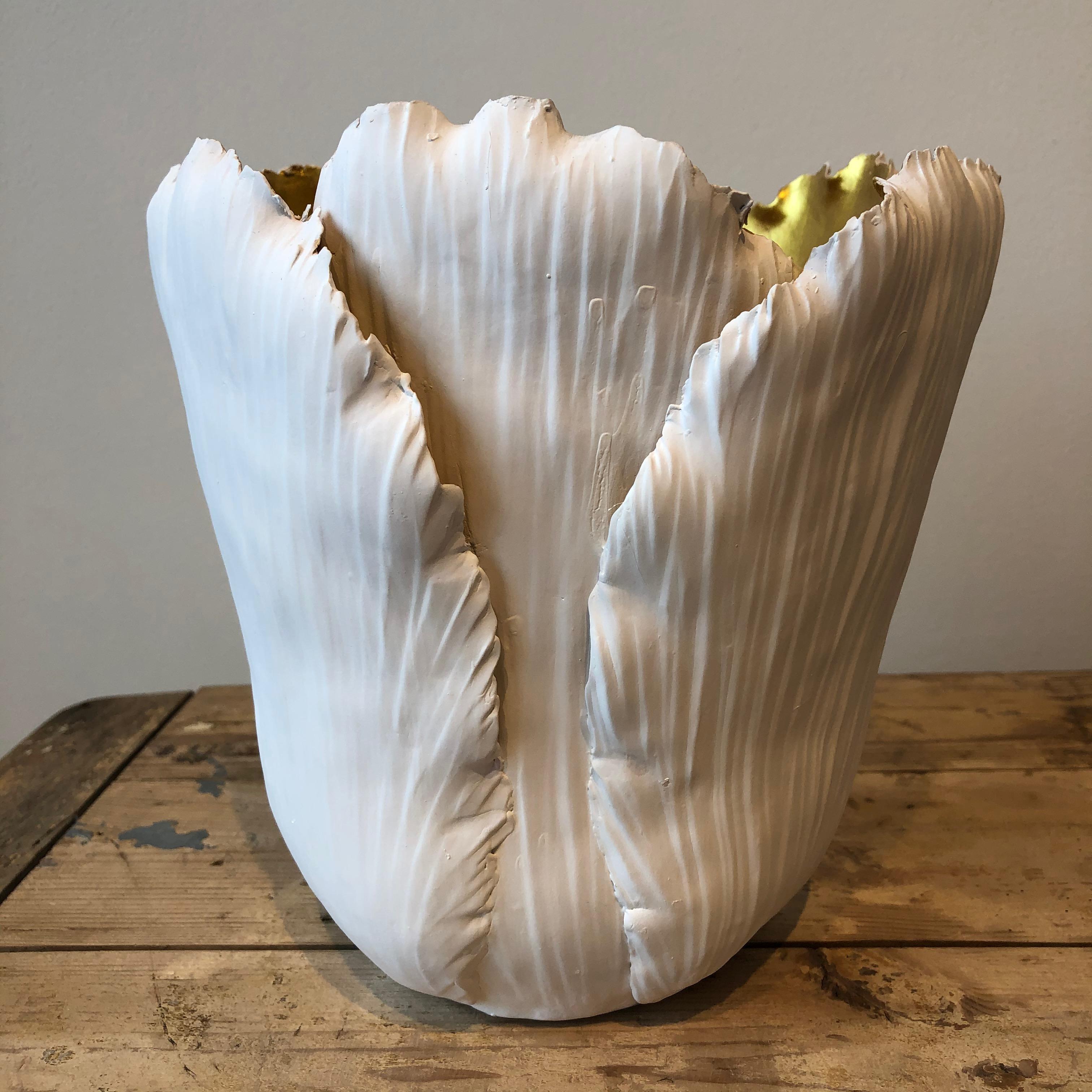 Large Gilded Porcelain Tulip Votive In New Condition For Sale In Boston, MA
