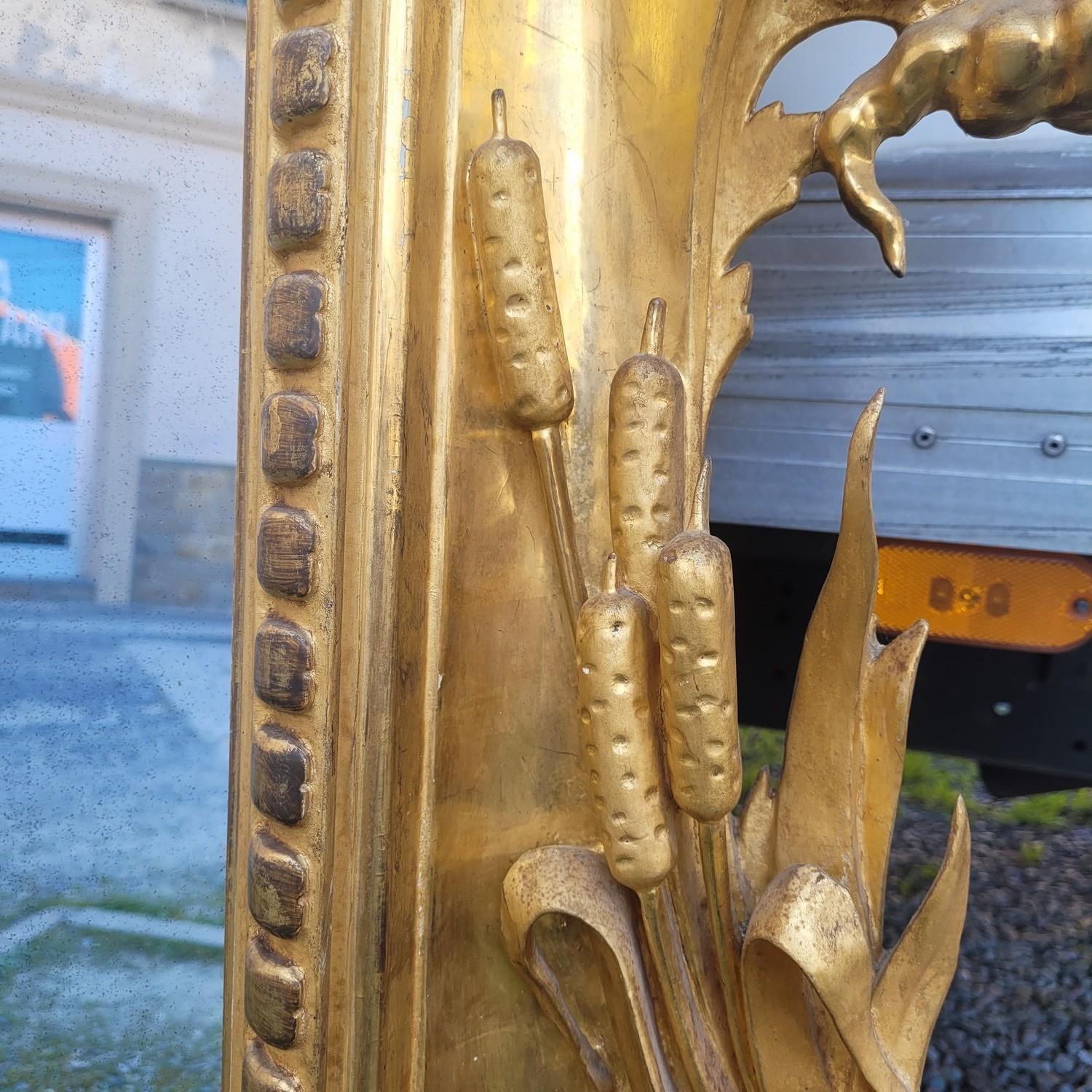 Grande specchio in Wood dorato, Toscana, metà del XIX secolo in vendita 7