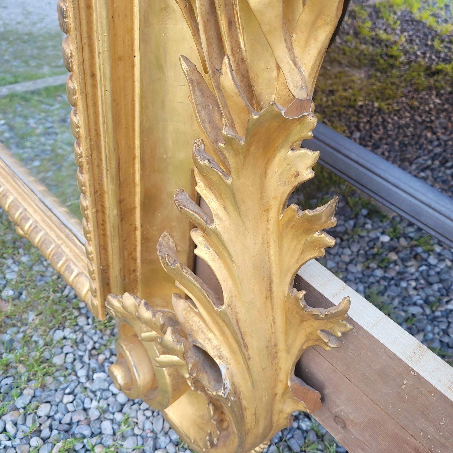 Grande specchio in Wood dorato, Toscana, metà del XIX secolo in vendita 8