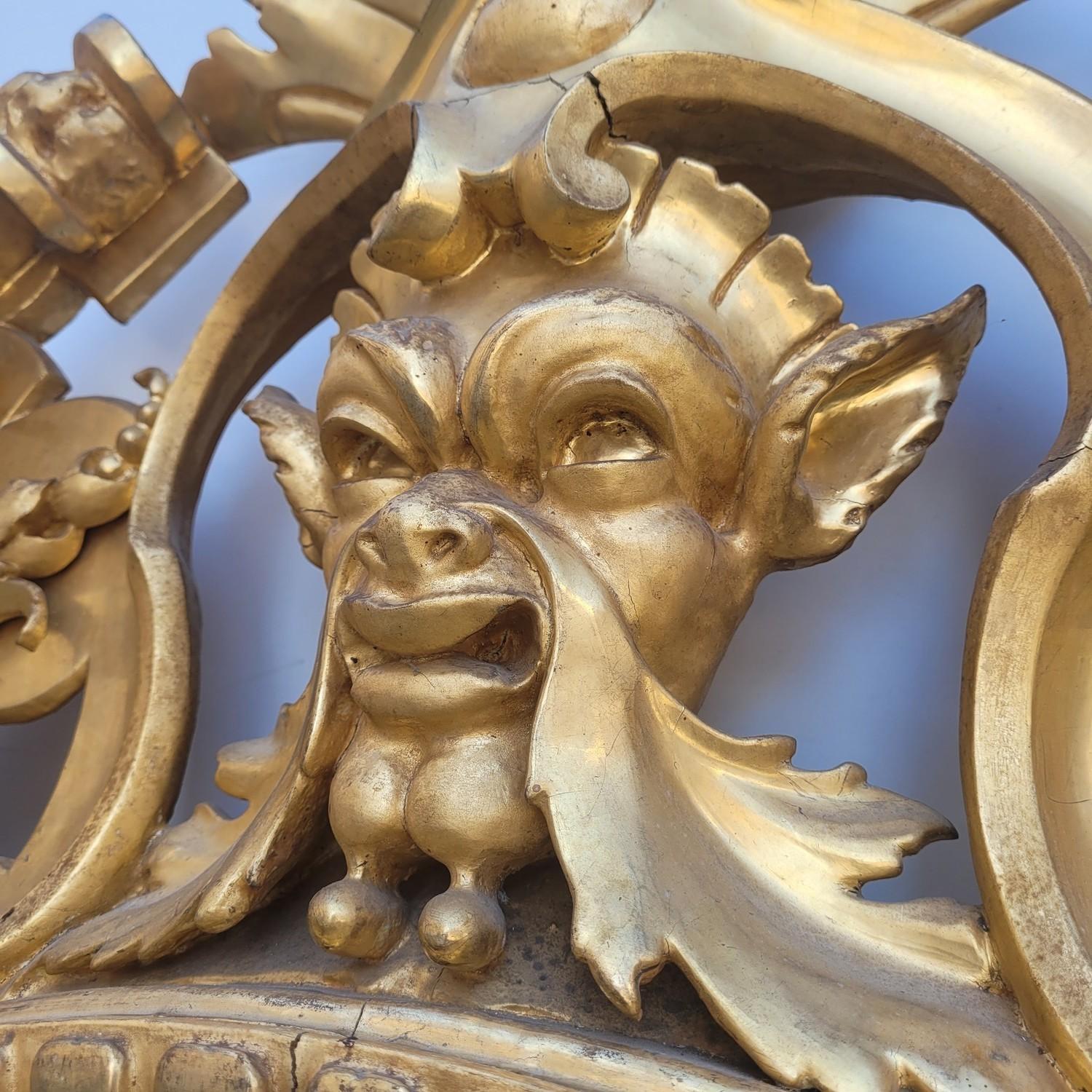 Grande specchio in Wood dorato, Toscana, metà del XIX secolo in vendita 1
