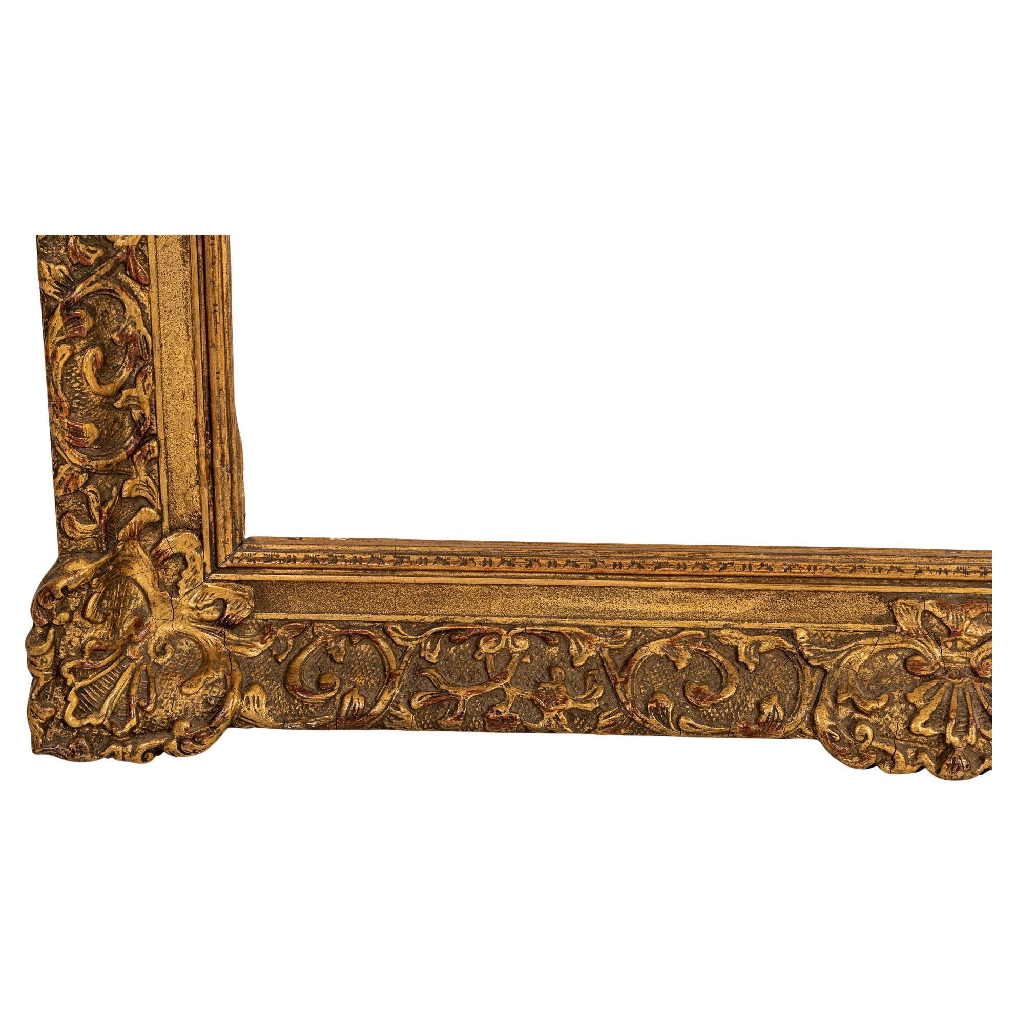 Large Gilded Wooden Antique Frame For Sale 2