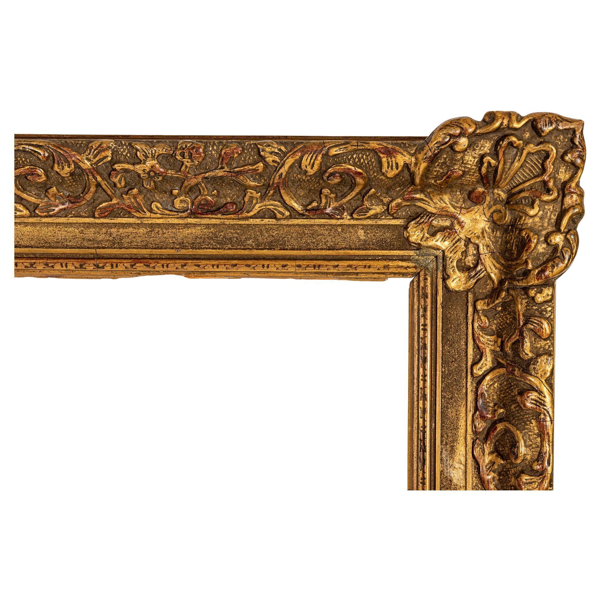 Large Gilded Wooden Antique Frame For Sale 3