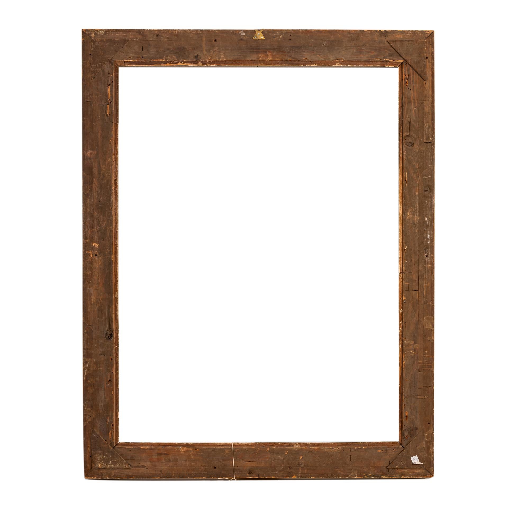 Large gilded wooden frame from the mid. 19th century,  perfect for a large painting or a mirror.

ref. O/6499.