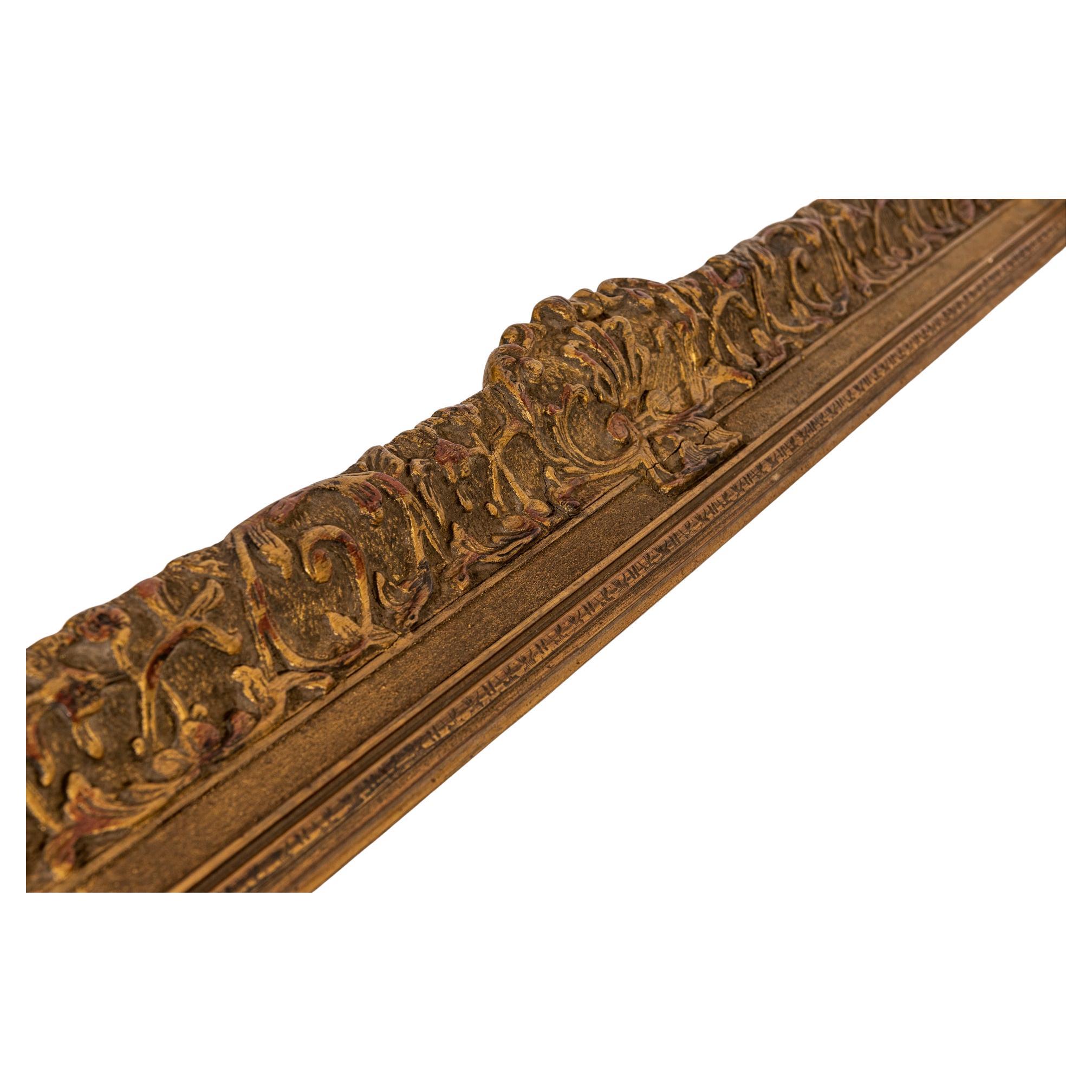 French Large Gilded Wooden Antique Frame For Sale