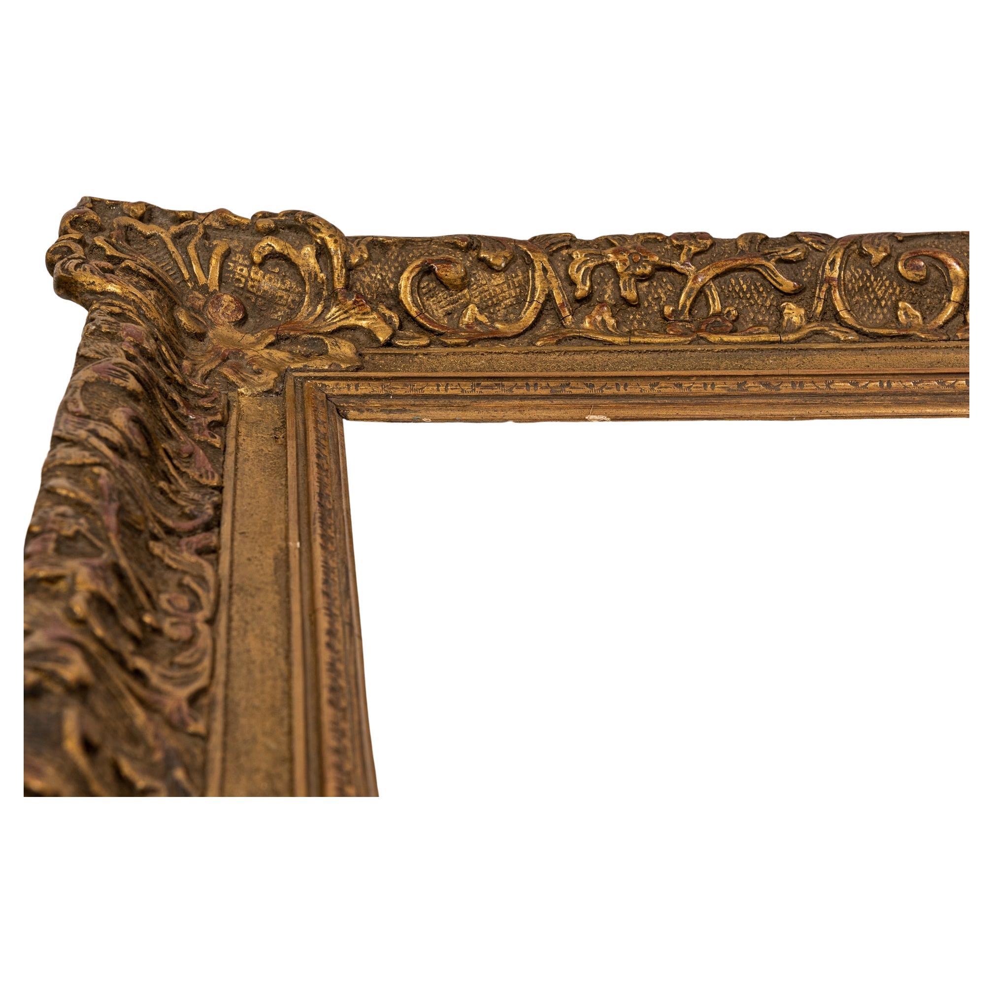 Large Gilded Wooden Antique Frame In Excellent Condition For Sale In Alessandria, Piemonte