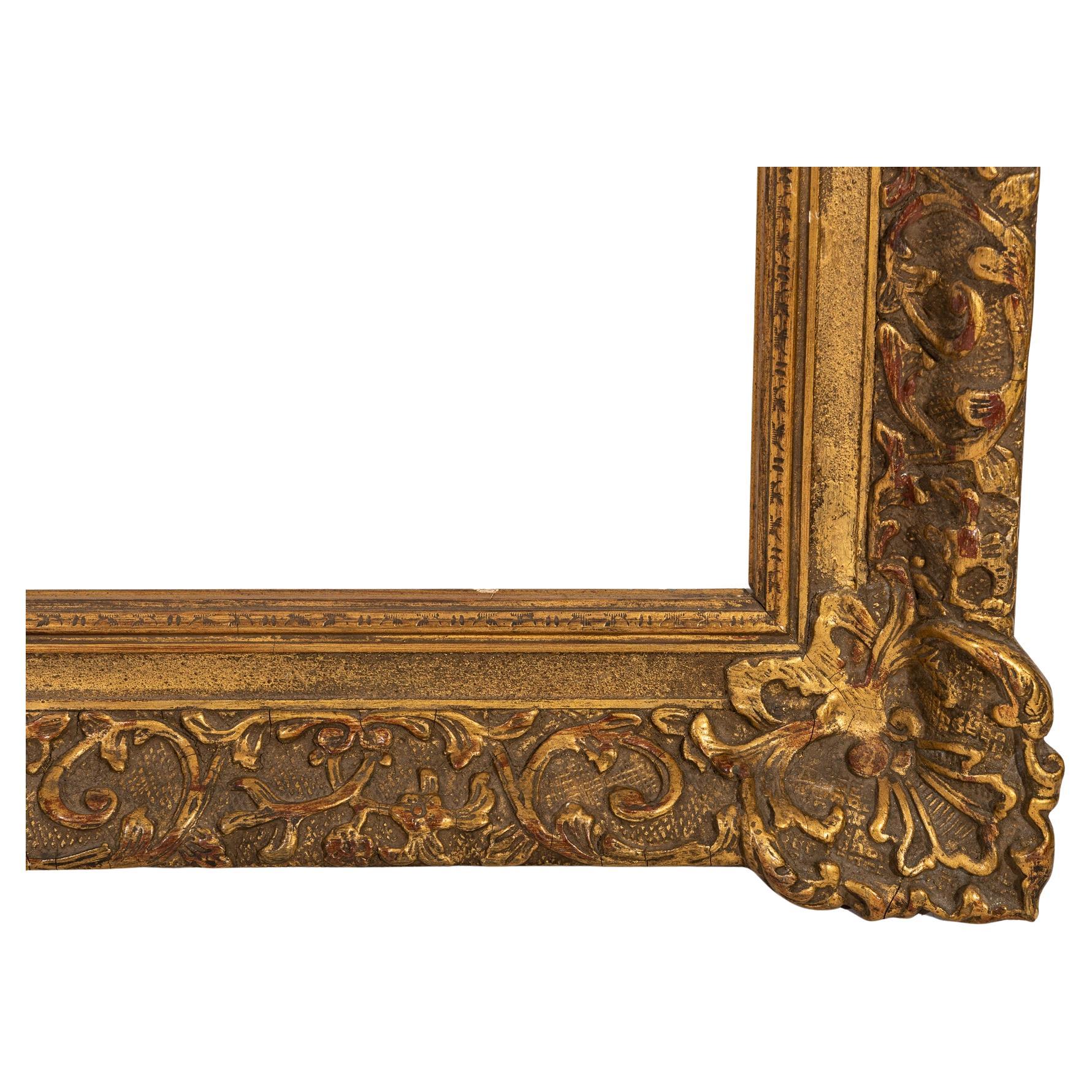 Large Gilded Wooden Antique Frame For Sale 1