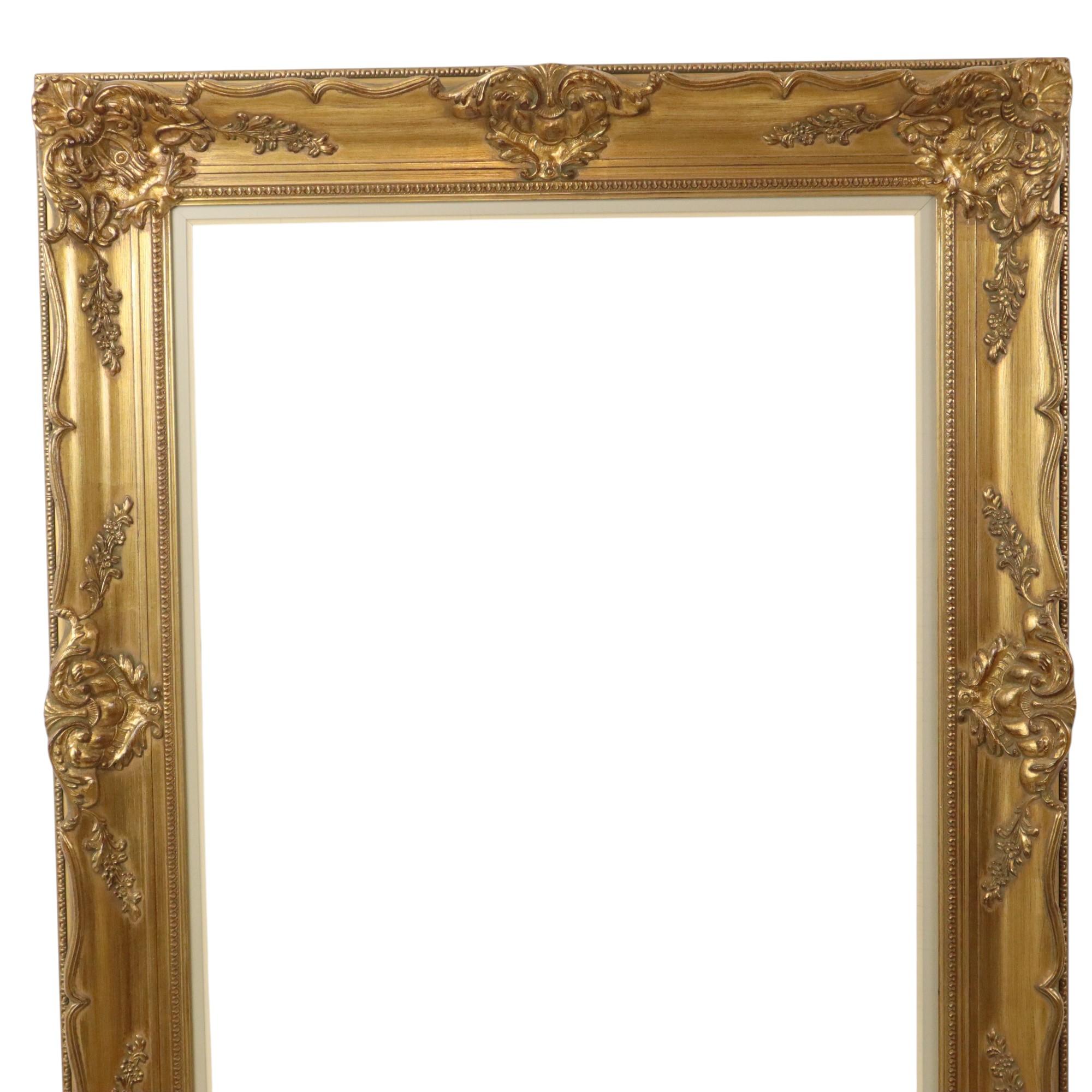 European Large Gilded Wooden Baroque Frame XL Classic 104x84cm For Sale