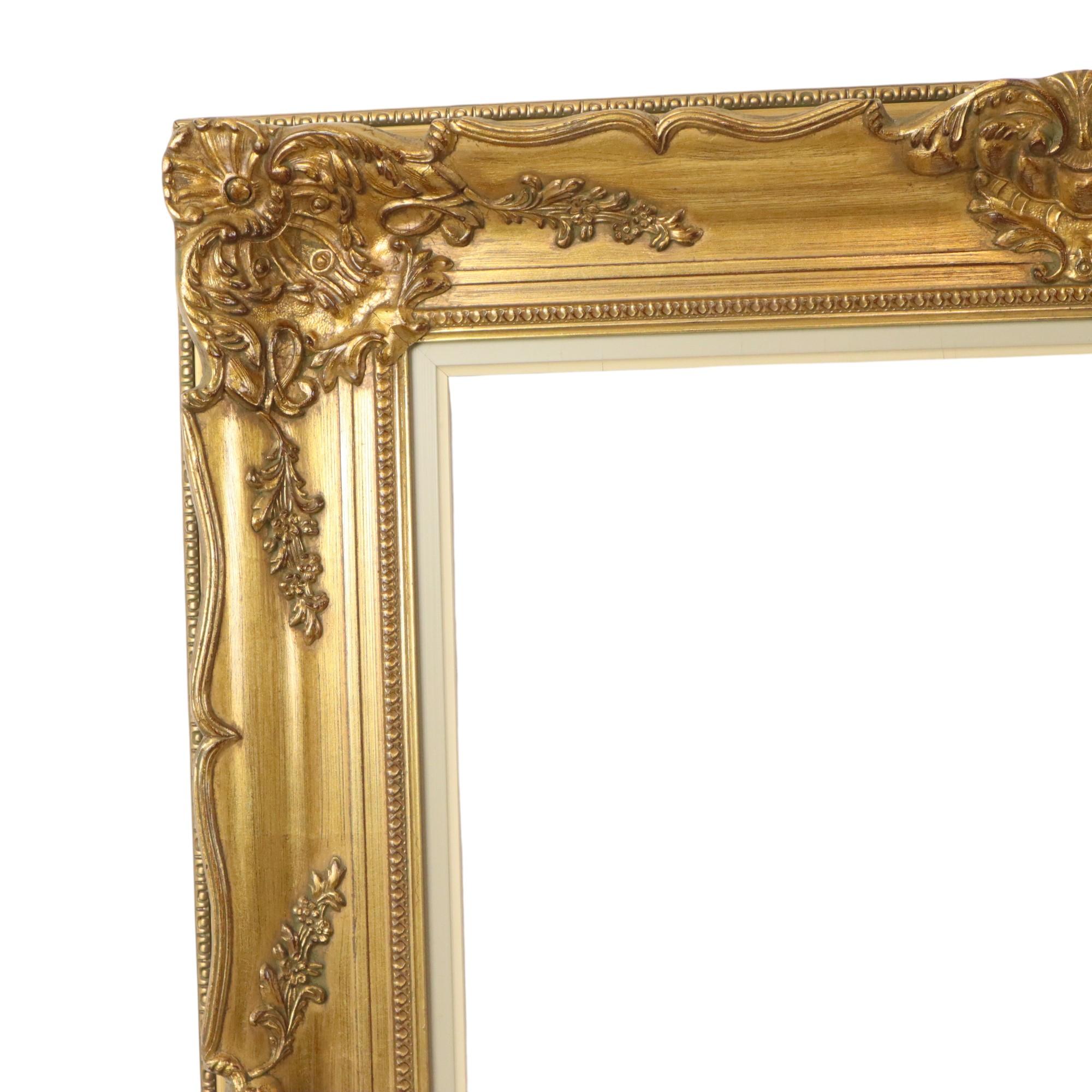 Large Gilded Wooden Baroque Frame XL Classic 104x84cm In Good Condition For Sale In Poperinge, BE