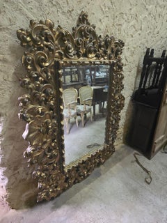 Large Gilded Wooden Mirror – 18th Century