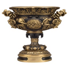 Antique Large Gilt and Patinated Bronze Neoclassical Style Vase, French, circa 1910