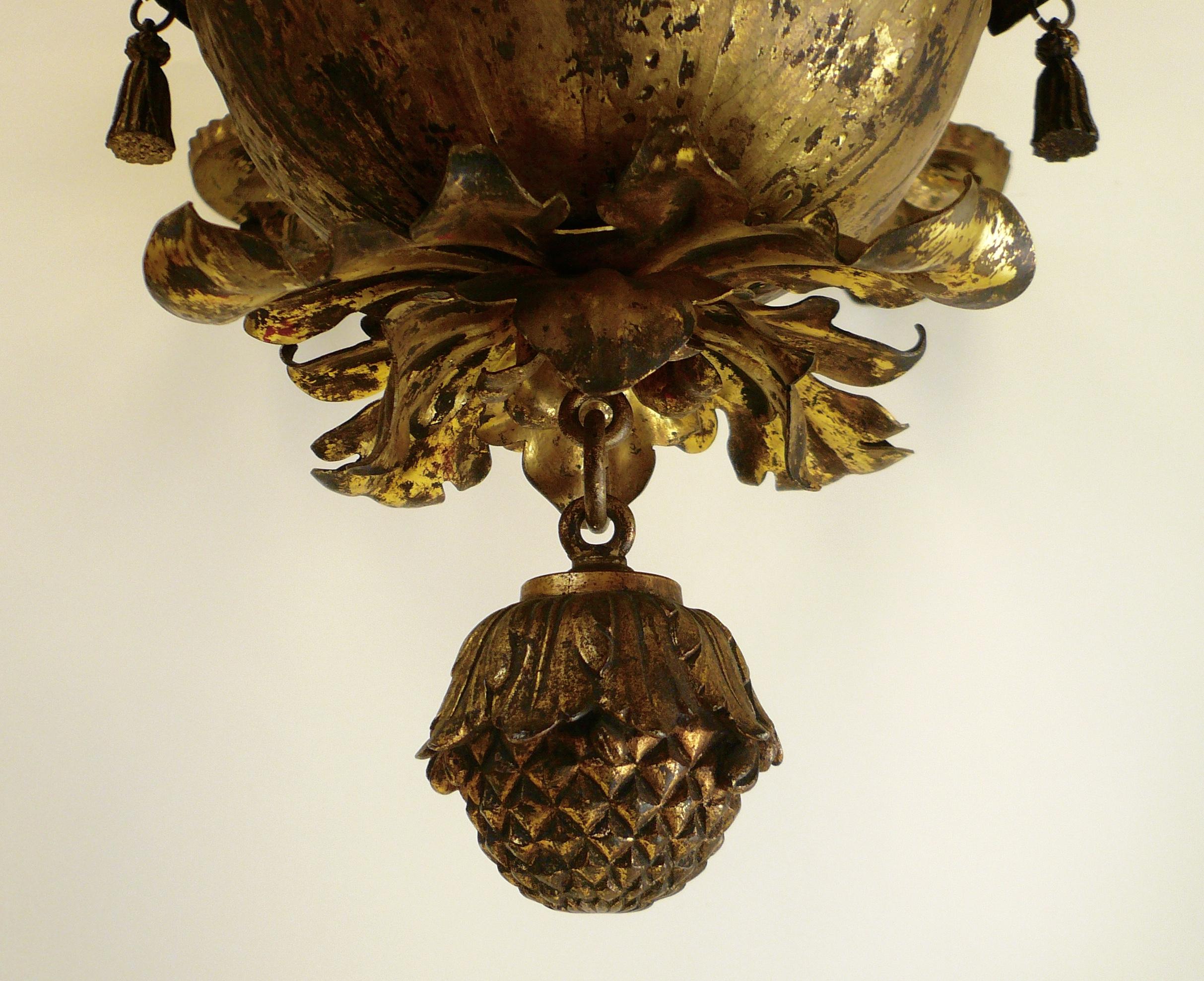 Large Gilt Brass Baroque Style Eight-Arm Chandelier 4