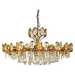 Large Gilt Brass Chandelier attributed to Palwa of Austria