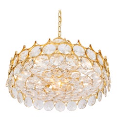Grande lampadario in ottone dorato, Sciolari Design by Palwa, Germania, anni '70
