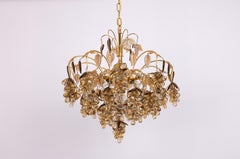 Großer Kronleuchter aus vergoldetem Messing in Traubenform von Palwa, Deutschland, 1970er Jahre