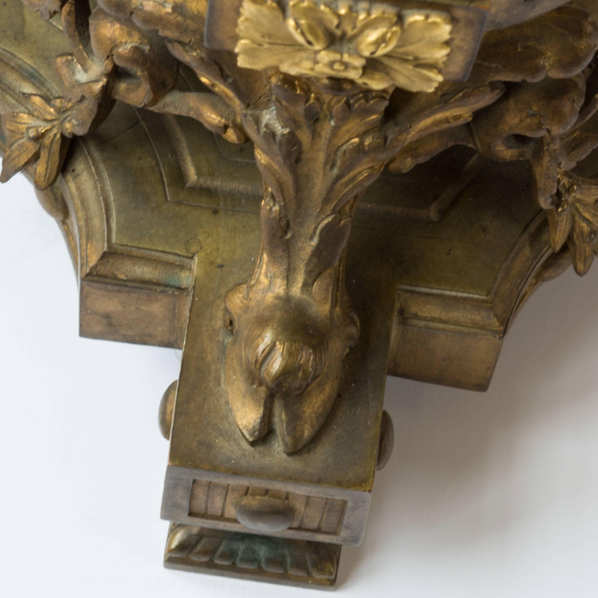 French Large Gilt Bronze Six-Arm Candelabra, Pair