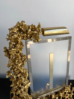 Large Gilt Bronze and Quartz Lamp Frame by Boeltz, France, 1970s