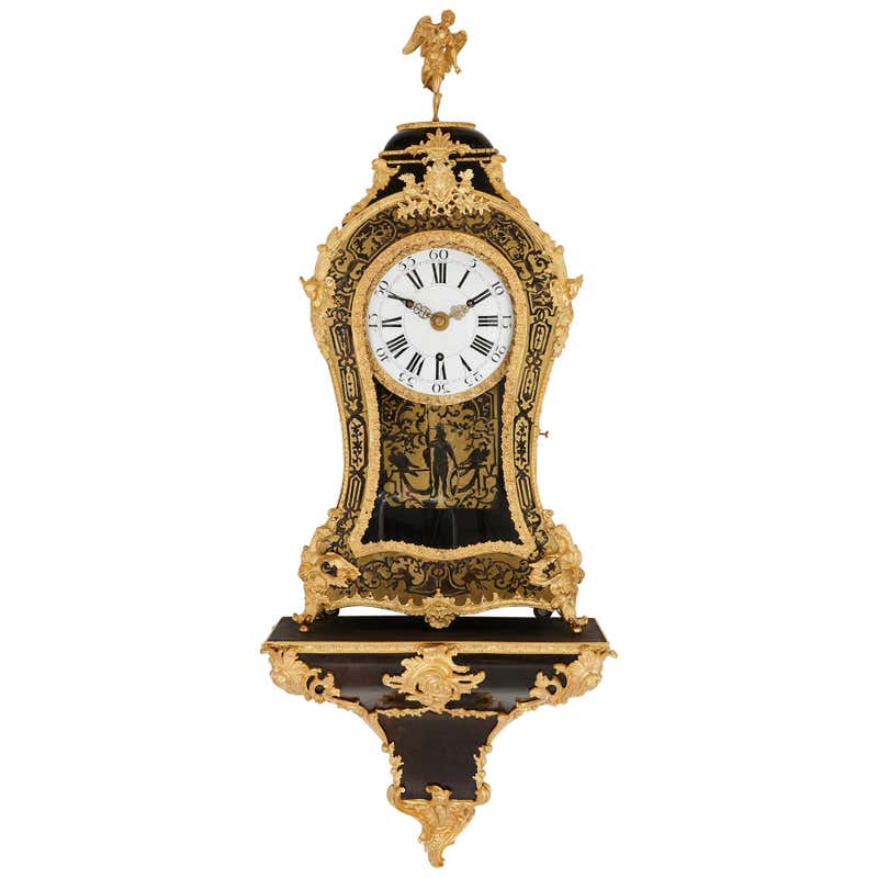 Large French 19th Century Gilt Bronze Wall Clock with Religious ...