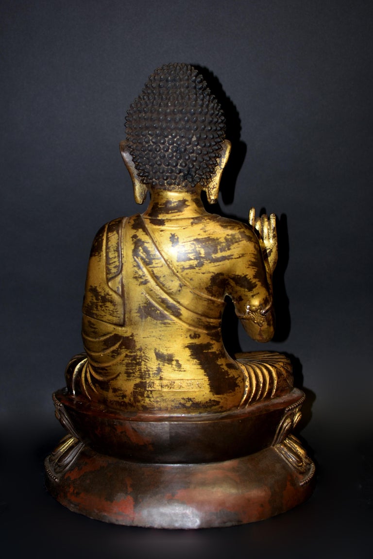 Large Gilt Bronze Buddha Young Shakyimuni Statue 29 lb  For Sale 8