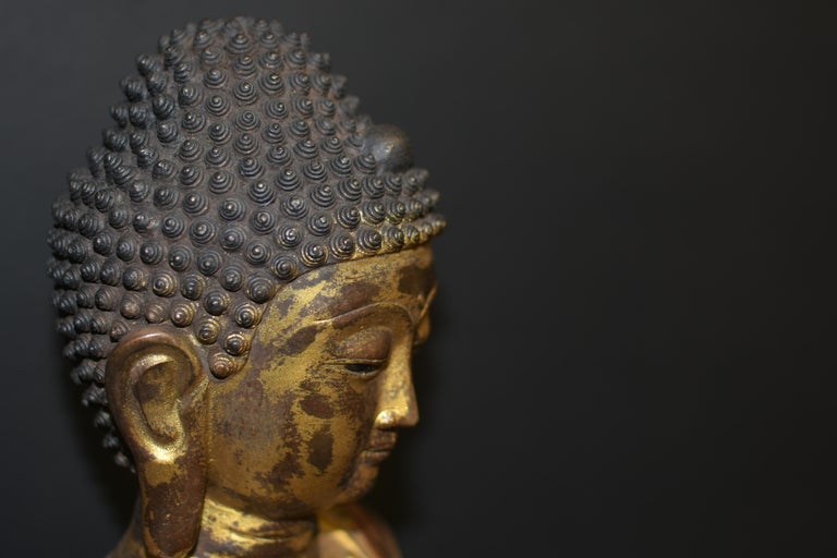 Large Gilt Bronze Buddha Young Shakyimuni Statue 29 lb  For Sale 2