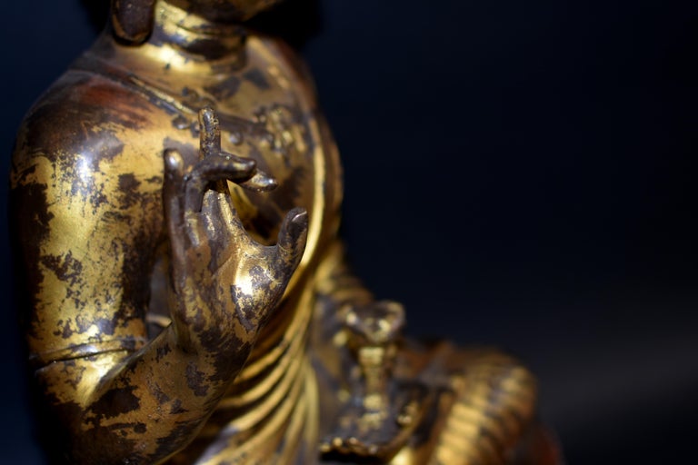 Large Gilt Bronze Buddha Young Shakyimuni Statue 29 lb  For Sale 3
