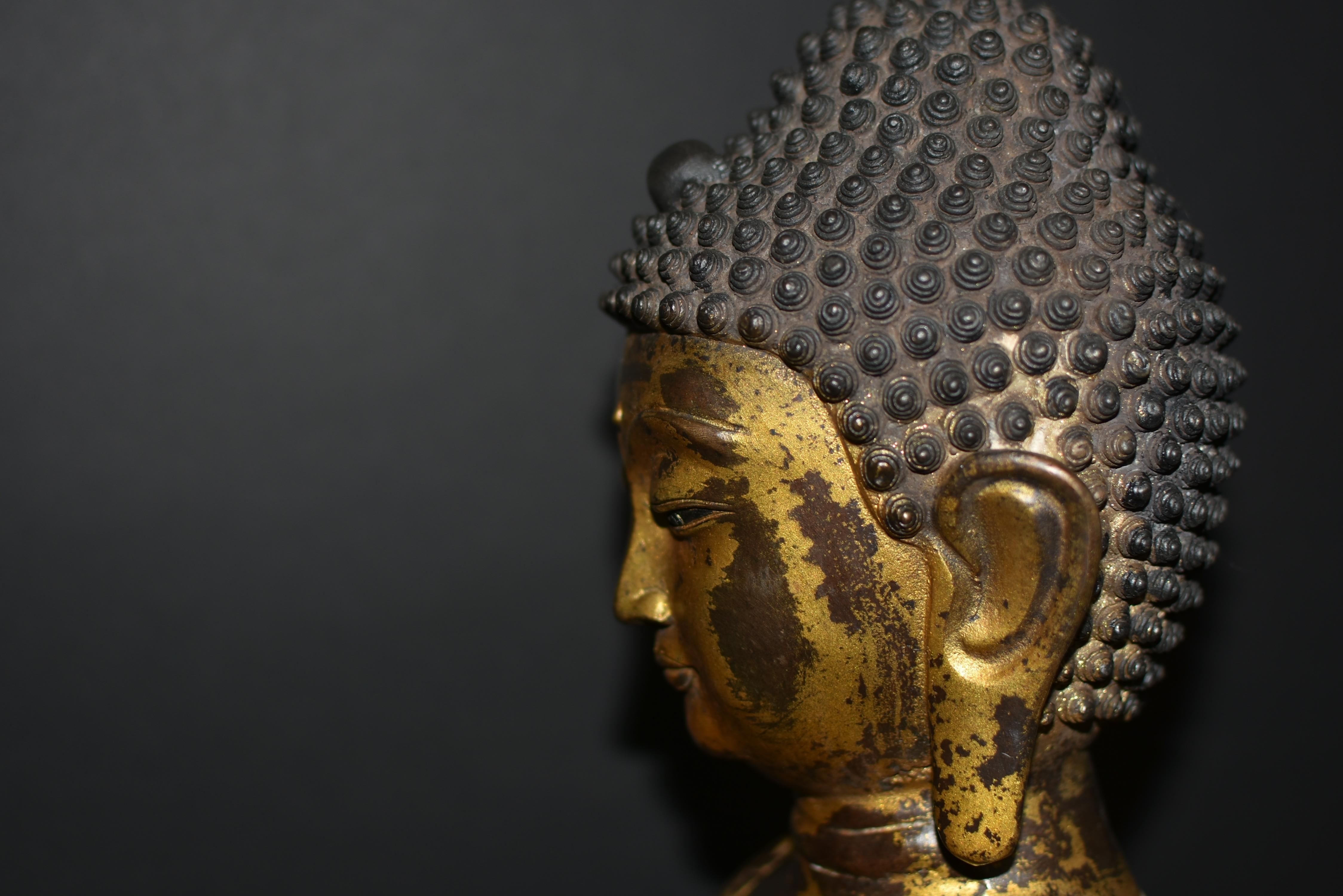 Large Gilt Bronze Buddha Young Shakyimuni Statue 31 Lb For Sale 9