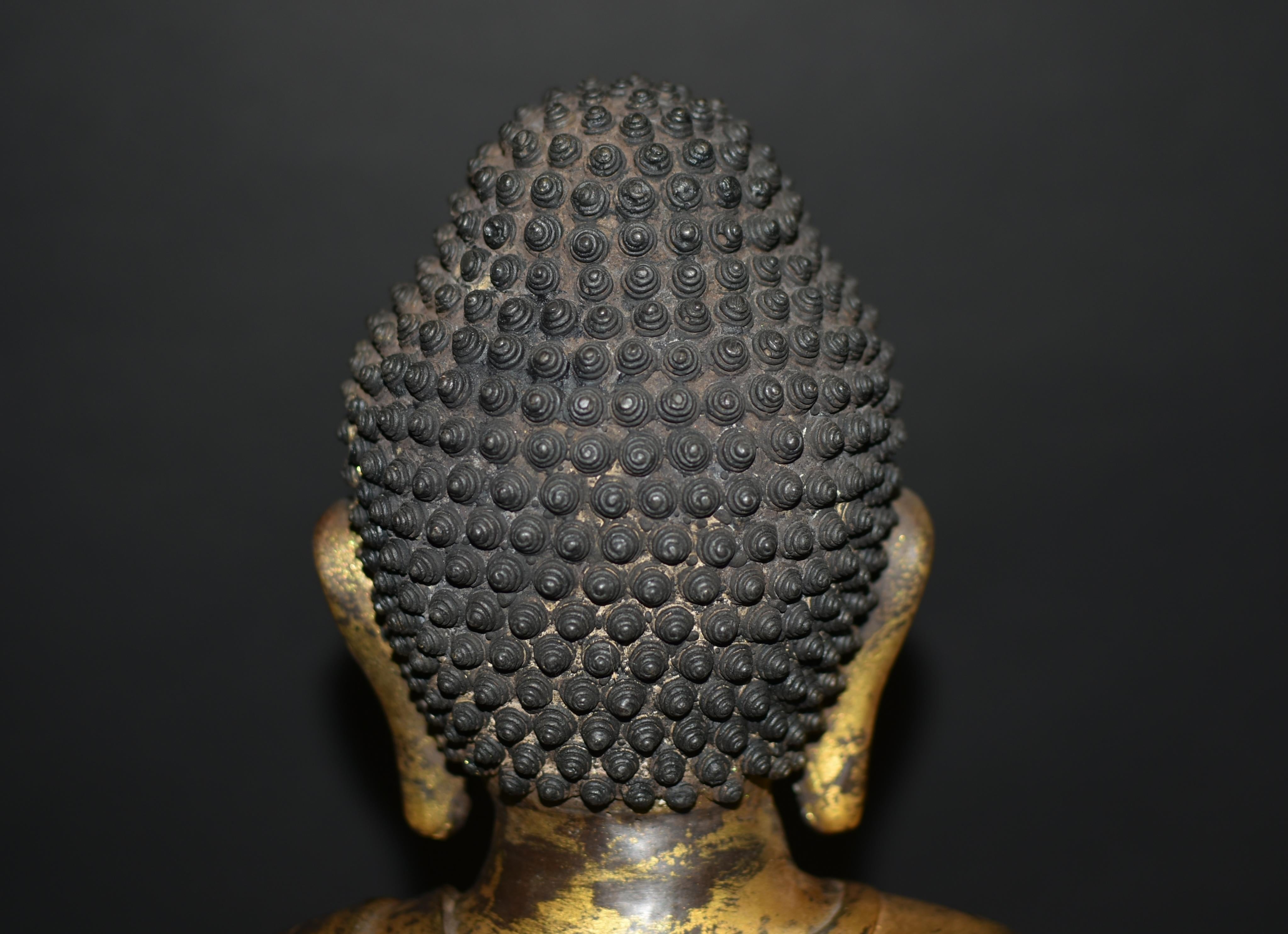 Large Gilt Bronze Buddha Young Shakyimuni Statue 31 Lb For Sale 11