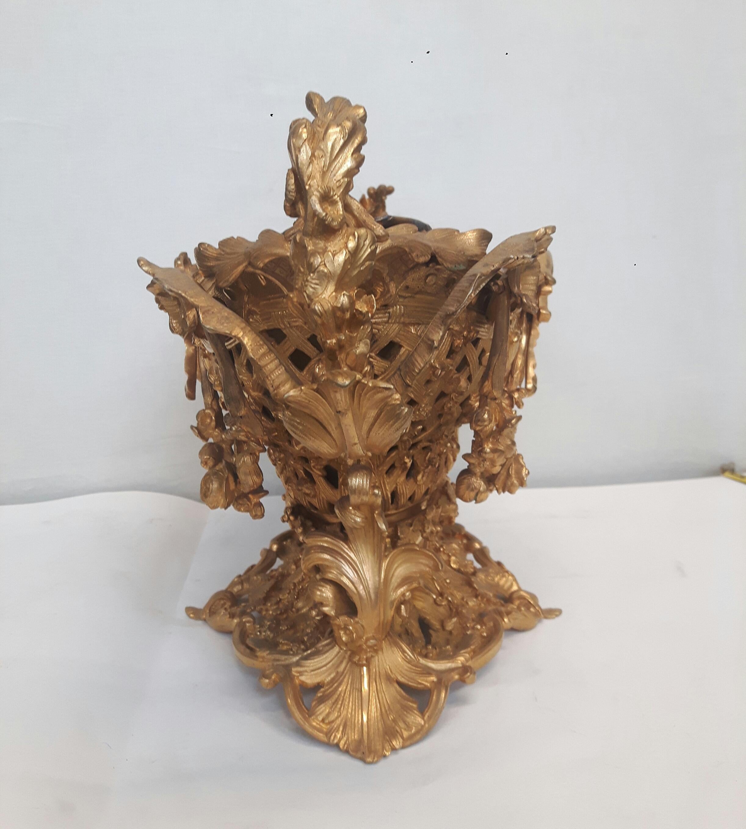 French Large Gilt Bronze Centerpiece For Sale