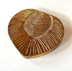 Grande scatola Feuille in bronzo dorato di Line Vautrin