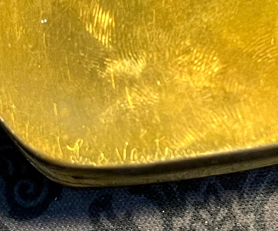 Grande boîte à plumes en bronze doré de Line Vautrin Bon état - En vente à Atlanta, GA