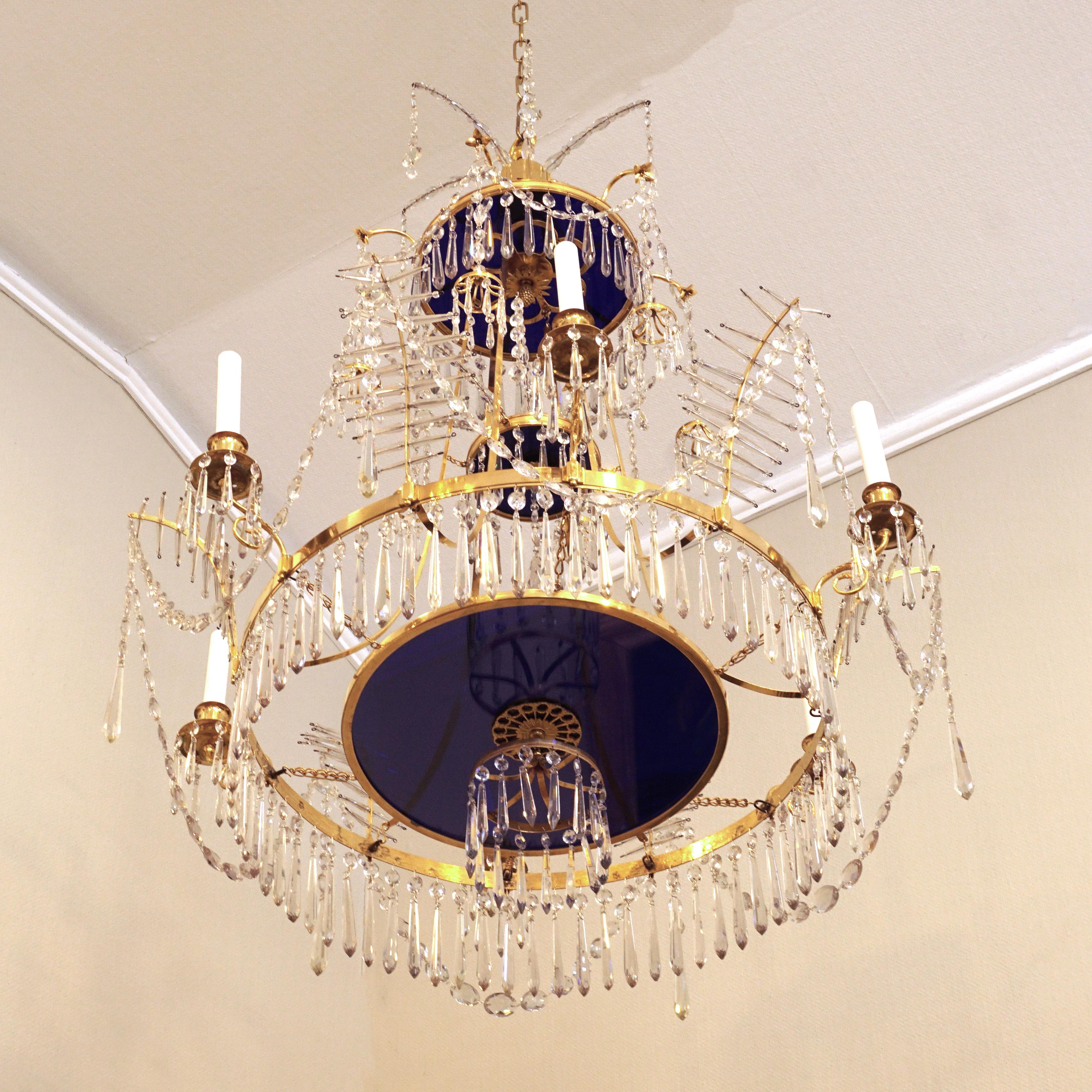 Large Gilt Bronze Louis XVI Chandelier in the Manner of Werner & Mieths Berlin For Sale 1