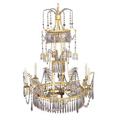 Large Gilt Bronze Louis XVI Chandelier in the Manner of Werner & Mieths Berlin