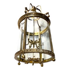 Large Gilt Bronze Neoclassic Lantern