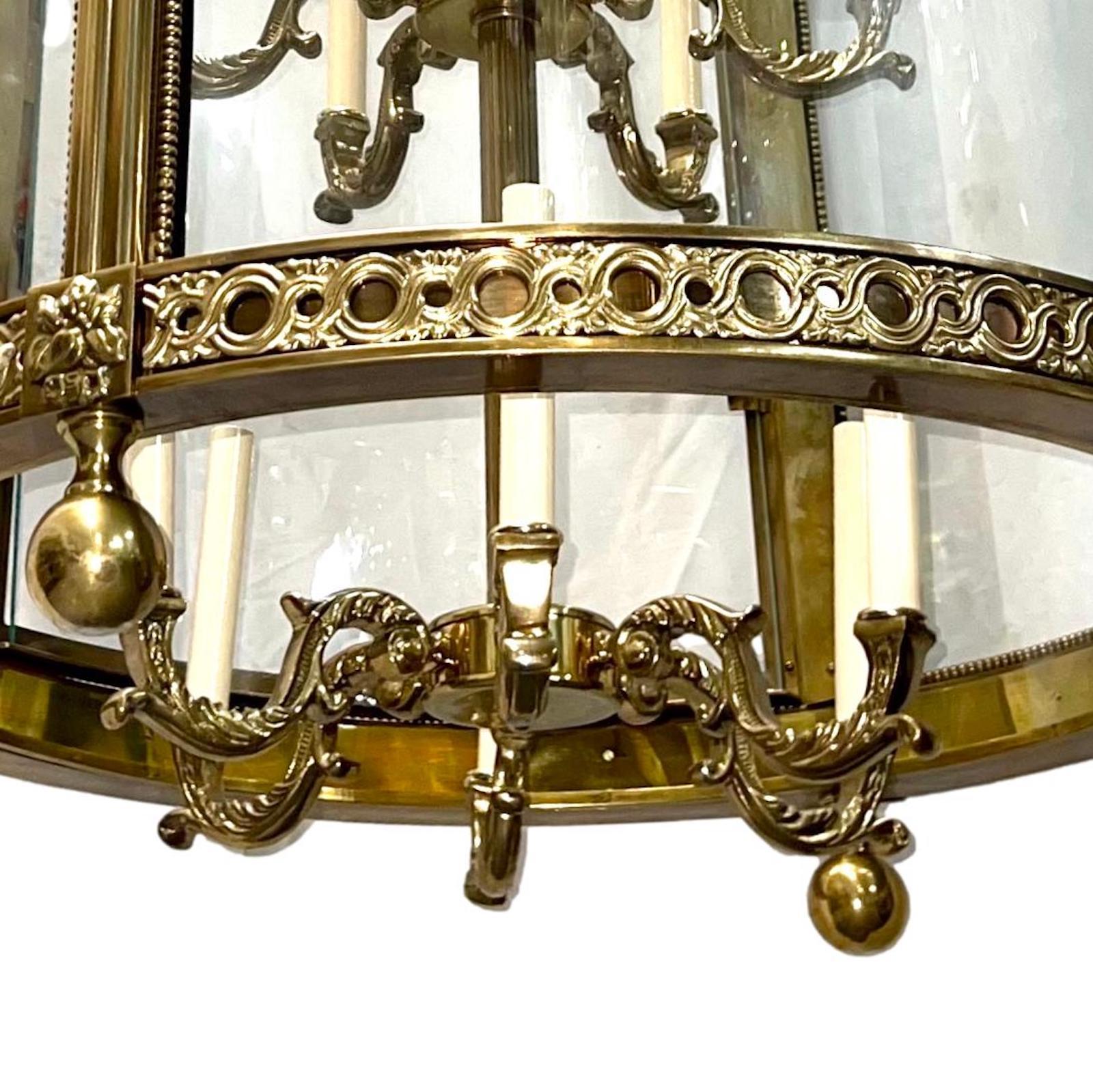 French Large Gilt Bronze Neoclassic Lantern For Sale