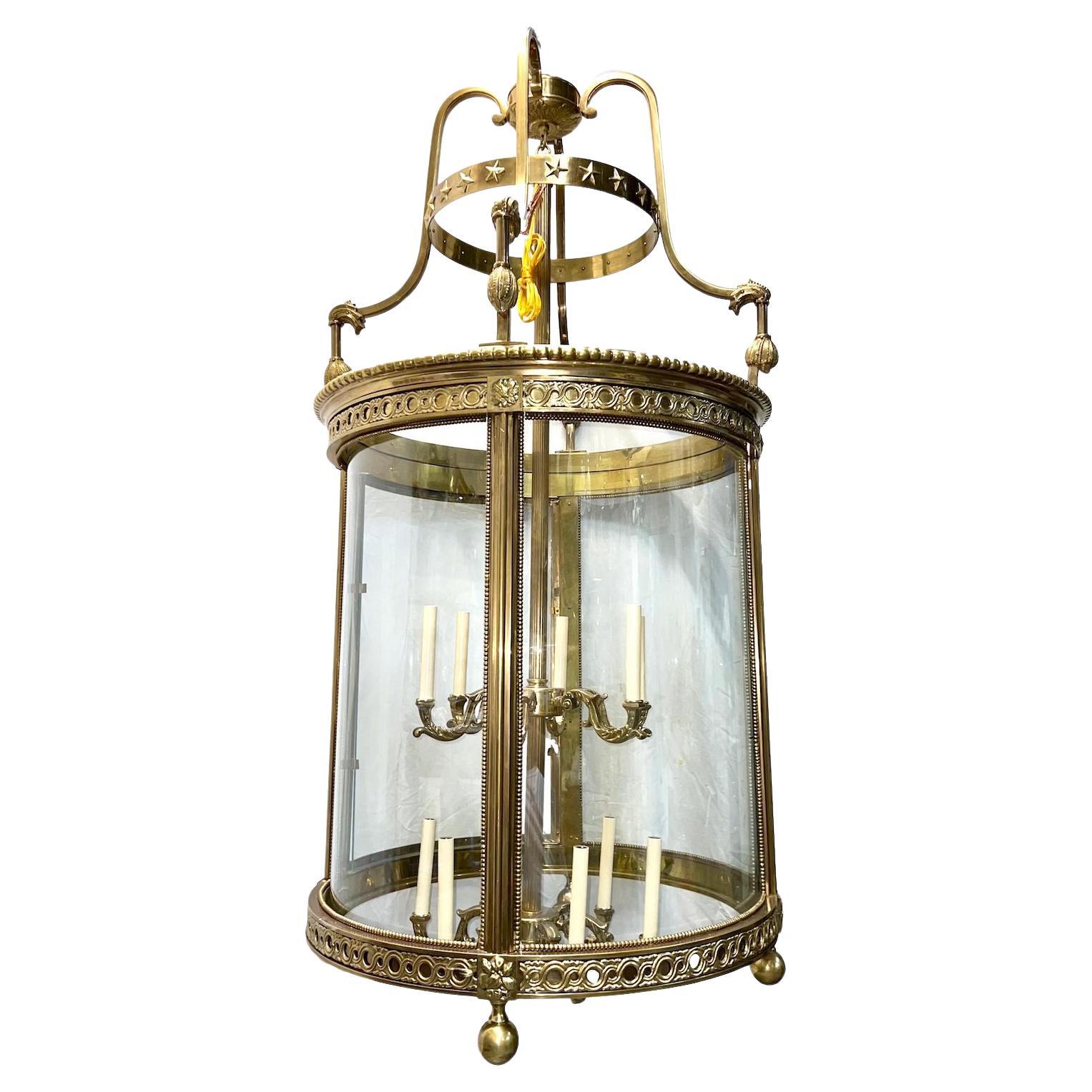 Large Gilt Bronze Neoclassic Lantern For Sale