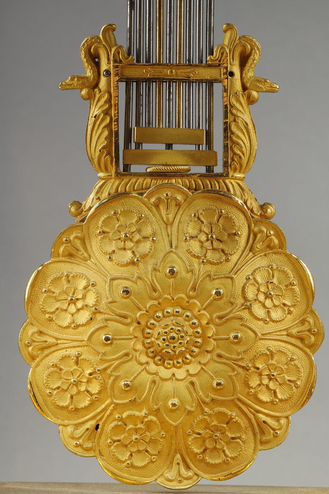 Grande horloge Portico en bronze doré, période de restauration en vente 5